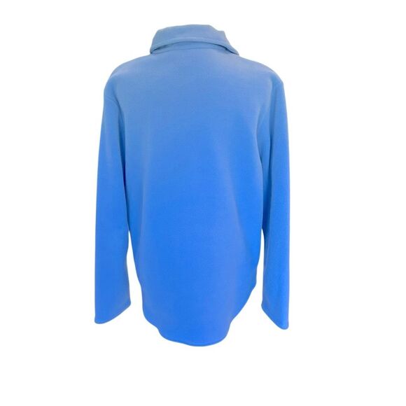 LL Bean Blue Fleece Button Up Shacket Collared Womens Size Large Reg - Picture 2 of 8